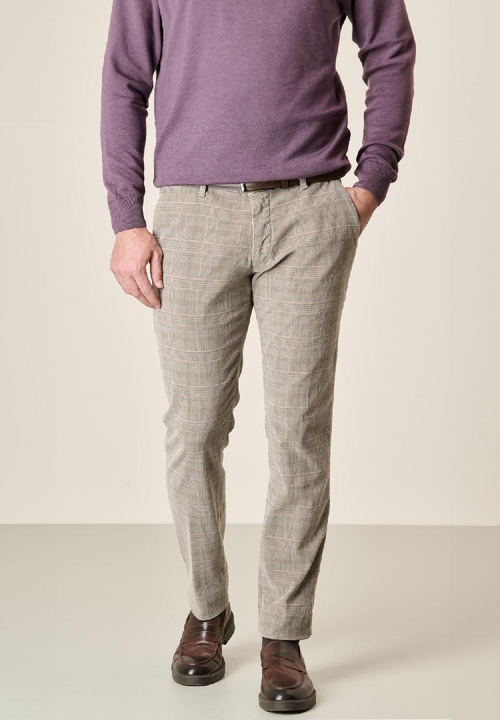 Angelico Pantalone fango fustagno Galles tinto capo slim fit