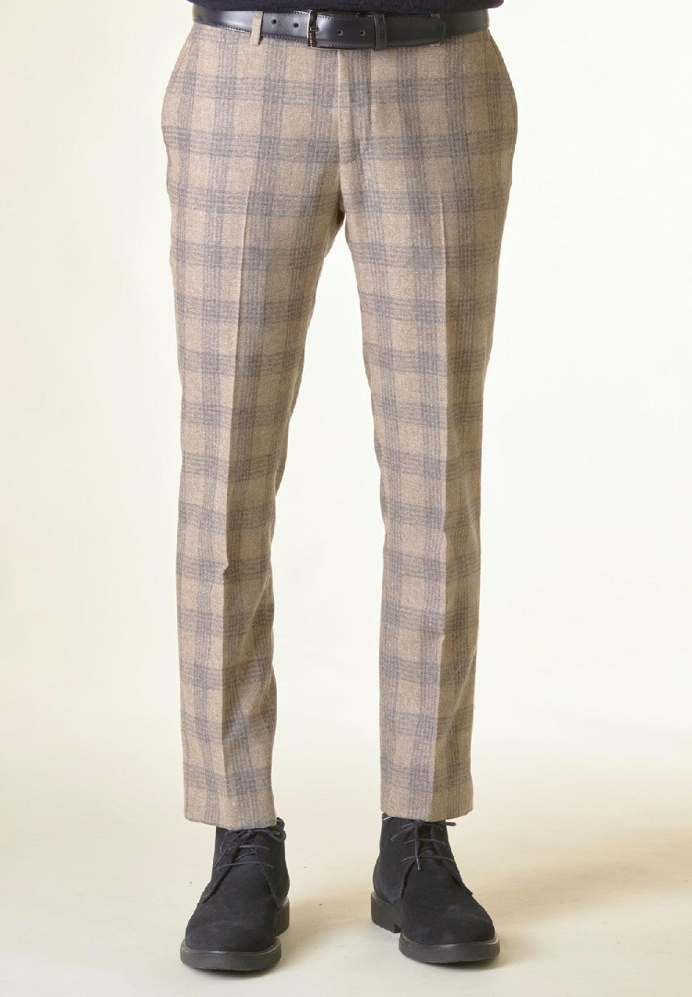 Angelico Pantalone galles naturale-grigio lana-cashmere Custom