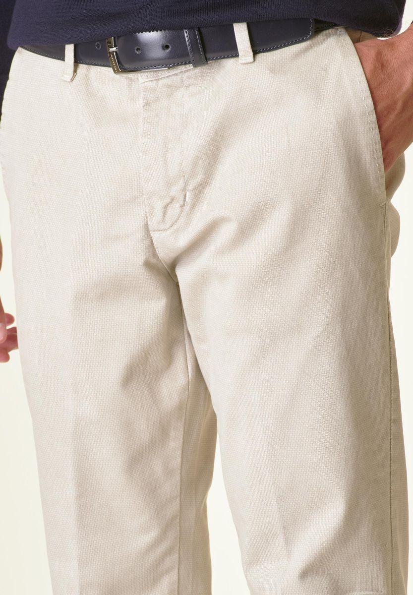 Angelico Pantalone Gesso Cotone Micro-stampa Regular