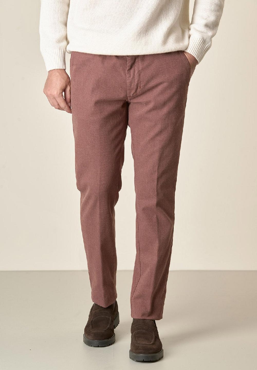 Angelico Pantalone mattone armatura cotone stretch slim fit