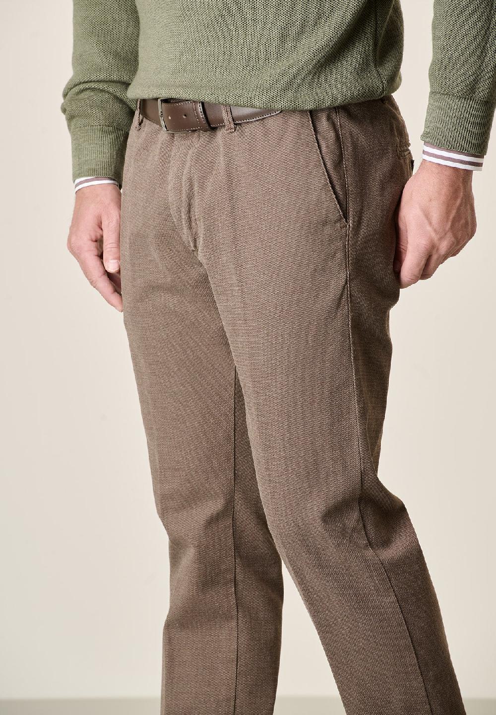 Angelico Pantalone Moro Armatura Cotone Stretch Slim Fit