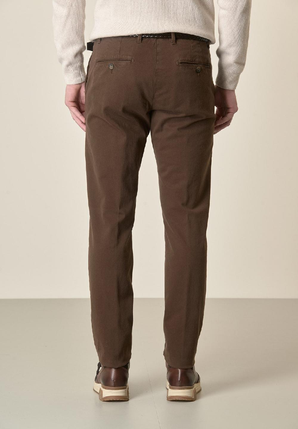 Angelico Pantalone Moro Gabardina Cotone Stretch Slim Fit