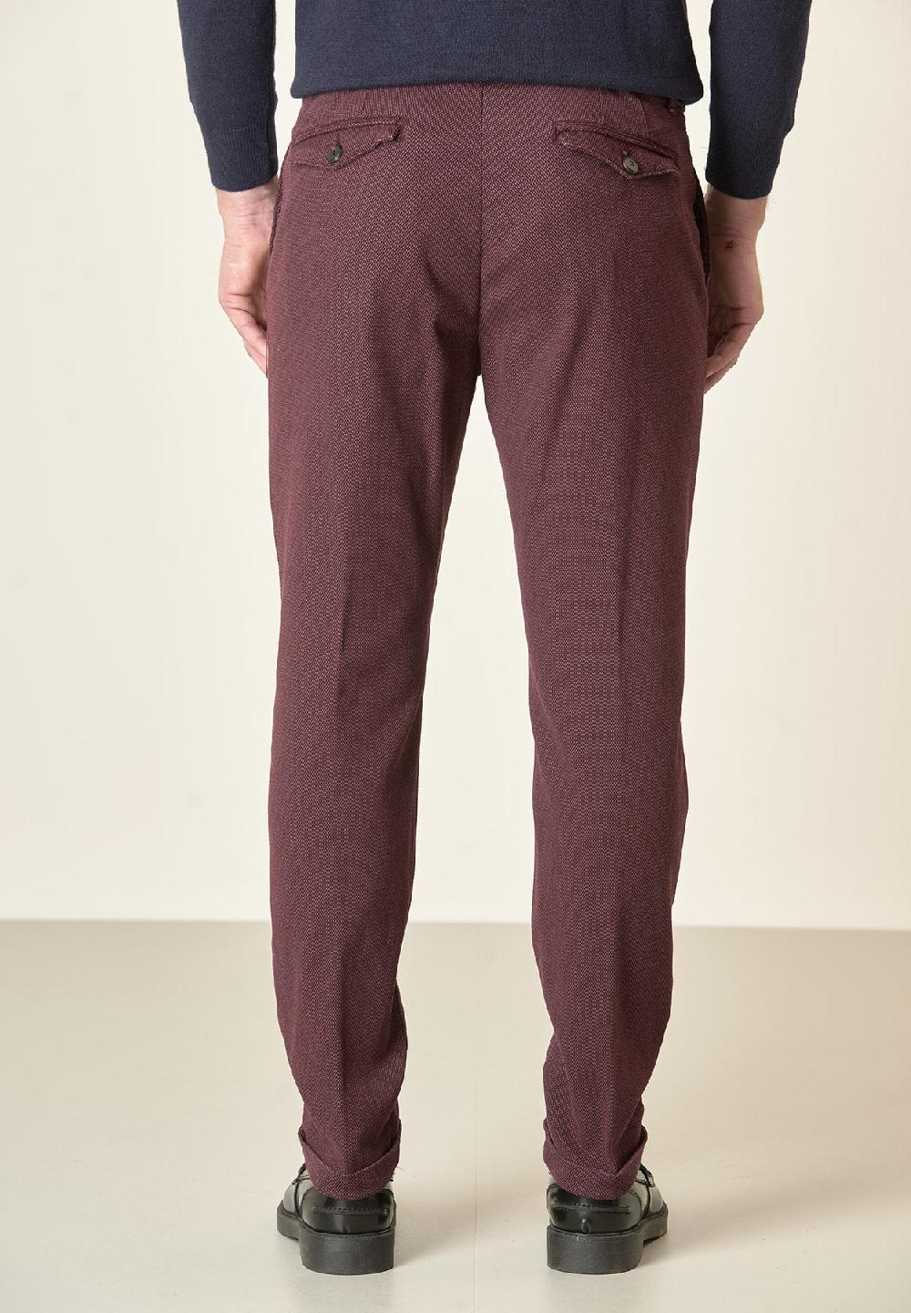 Angelico Pantalone Vinaccia Microdisegno Doppia Pinces Slim Fit