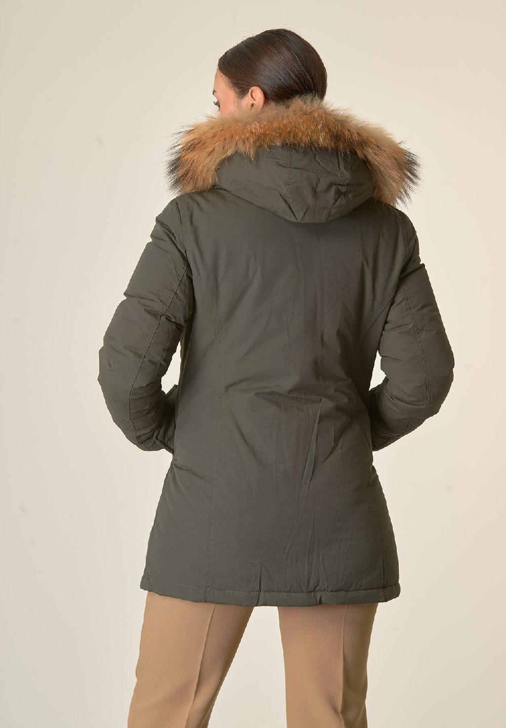 Angelico Parka Verde Con Finta Pelliccia Staccabile