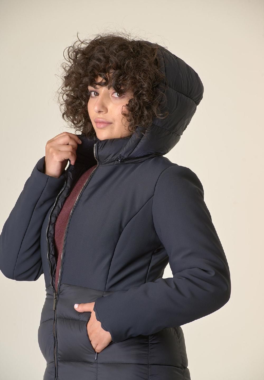 Angelico Piumino Blu Bi-tessuto Trapuntato Lunghezza Media