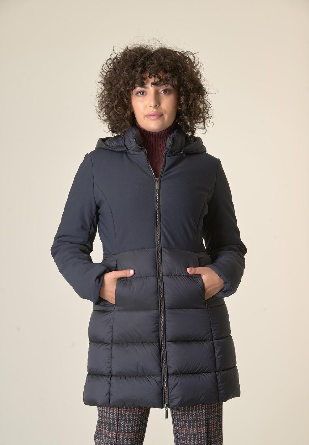 Angelico Piumino Blu Bi-tessuto Trapuntato Lunghezza Media