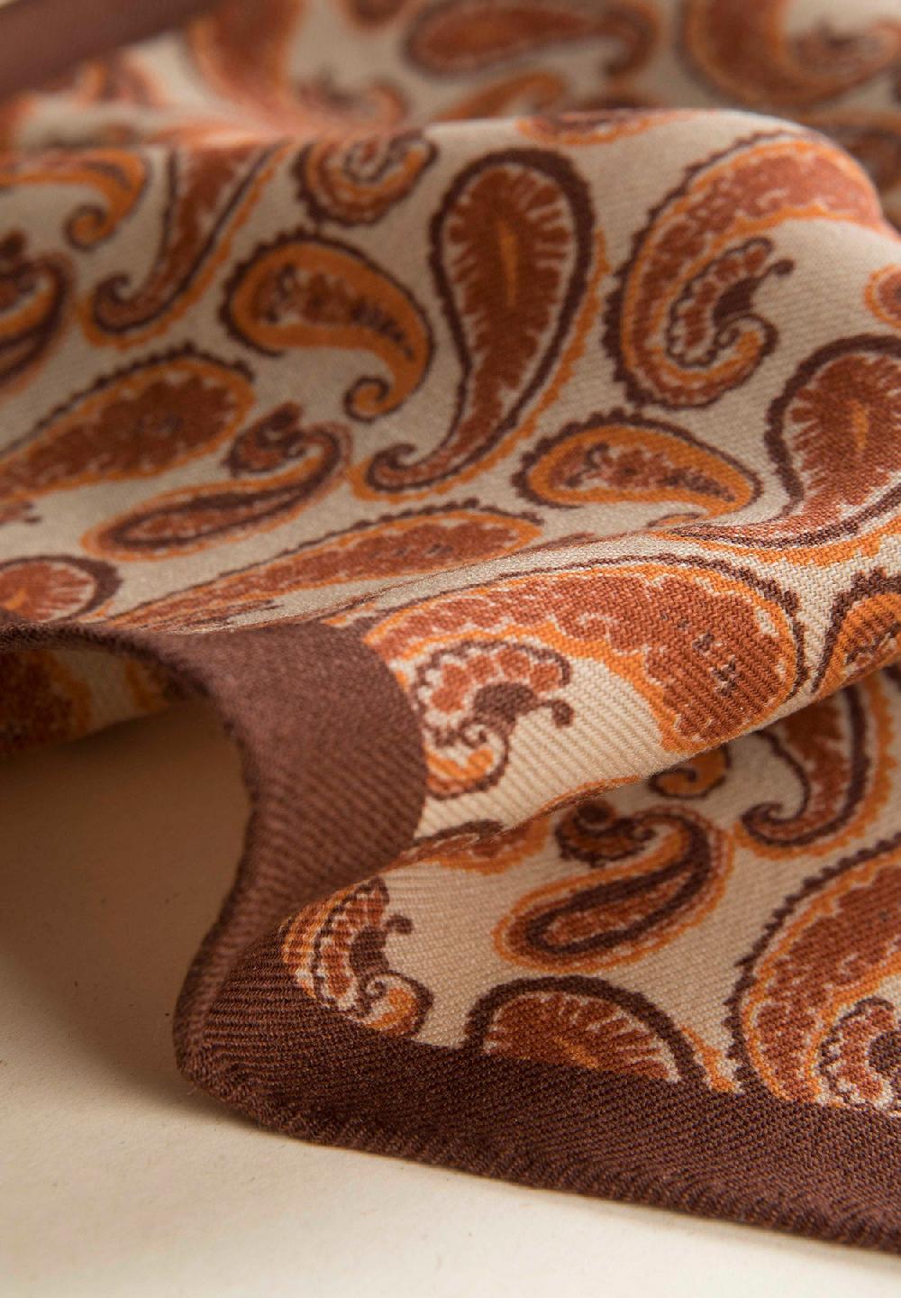 Angelico Pochette Beige Arancione Fantasia Cashmere Lana