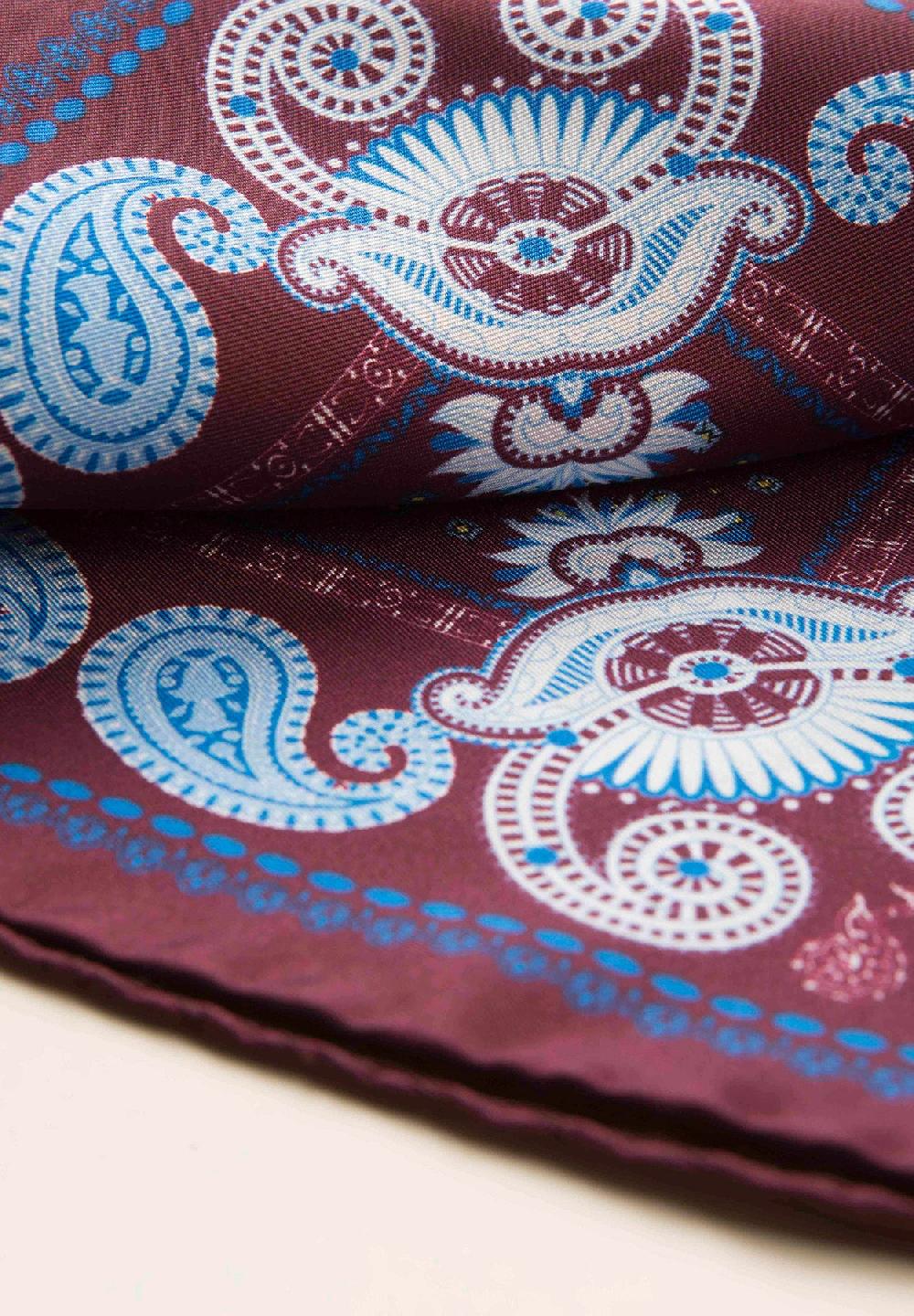 Angelico Pochette Bordeaux Azzurra Fantasia Cashmere Seta