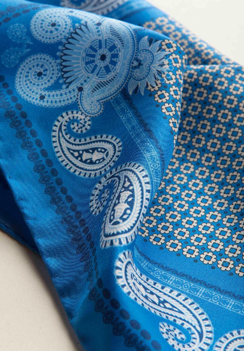 Angelico Pochette Celeste Azzurra Fantasia Cashmere Seta