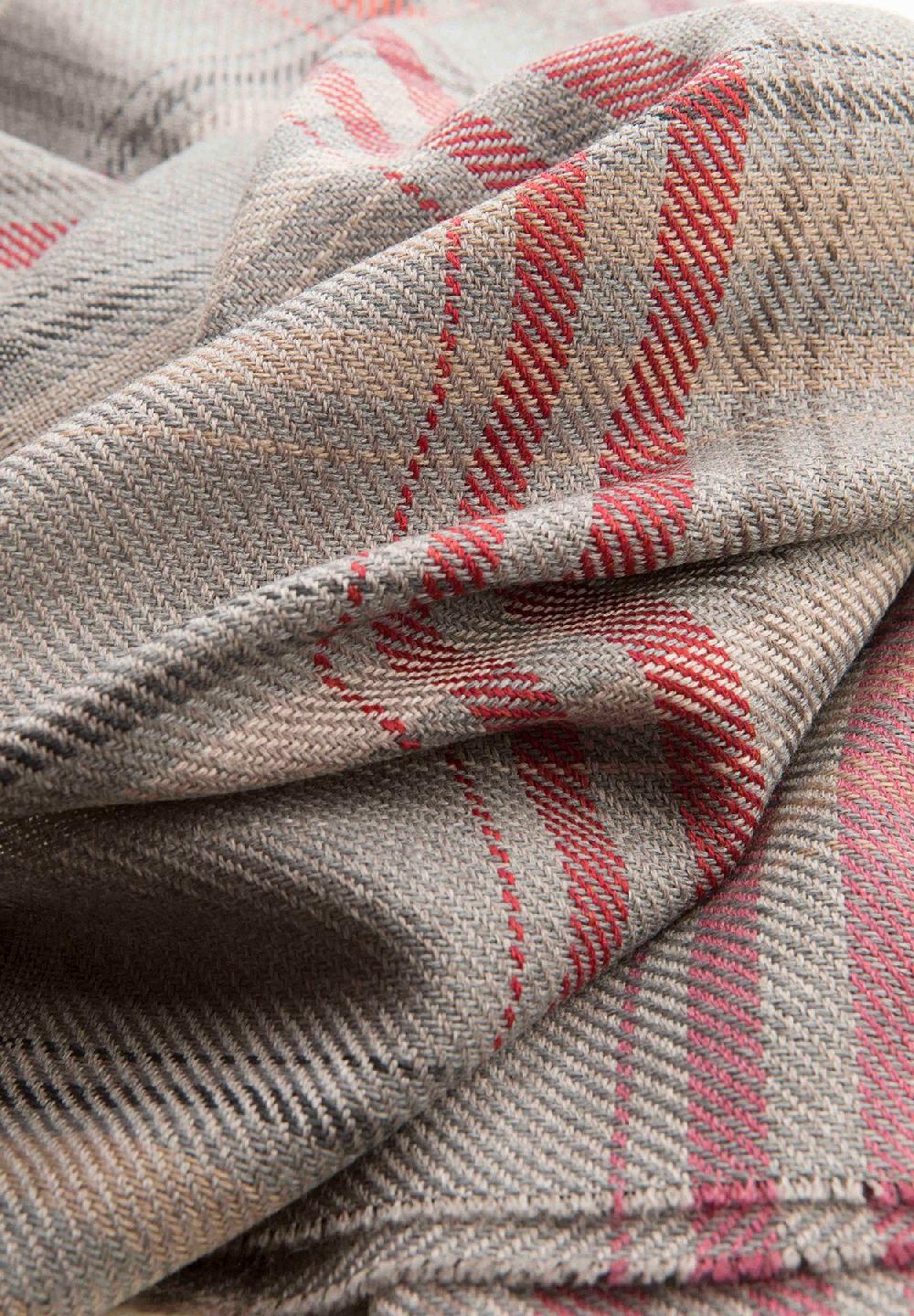 Angelico Sciarpa Grigia Fantasia Quadri Lana Vergine