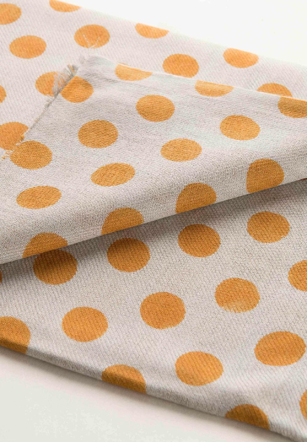 Angelico Sciarpa Grigia Pois Coccio Misto Lana Frange