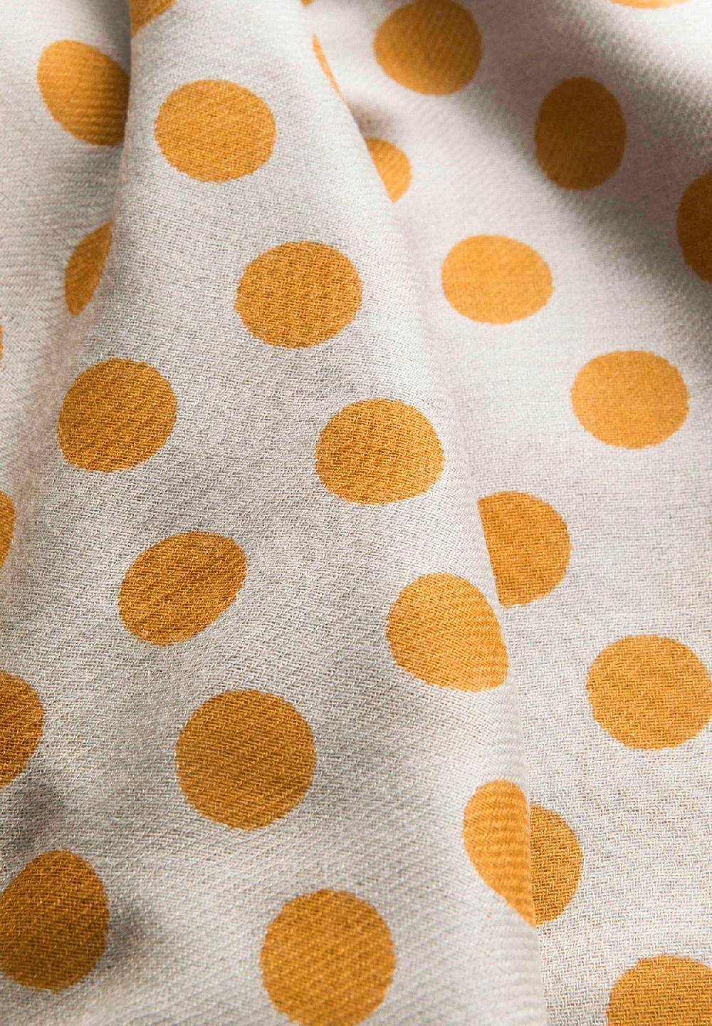 Angelico Sciarpa Grigia Pois Coccio Misto Lana Frange