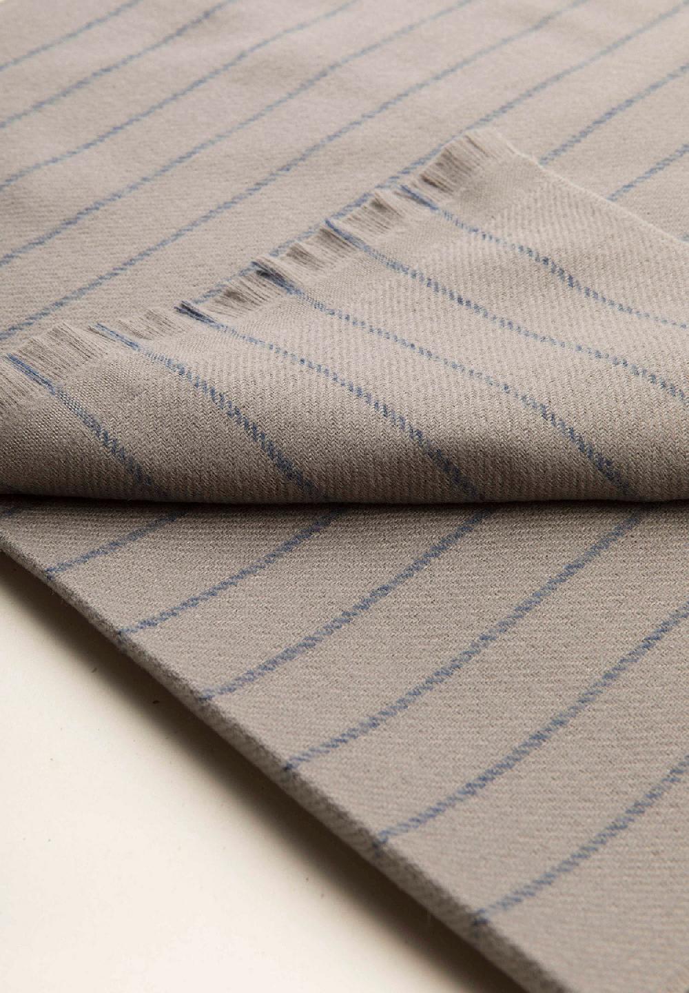 Angelico Sciarpa Grigio Chiaro Gessato Lana Vergine