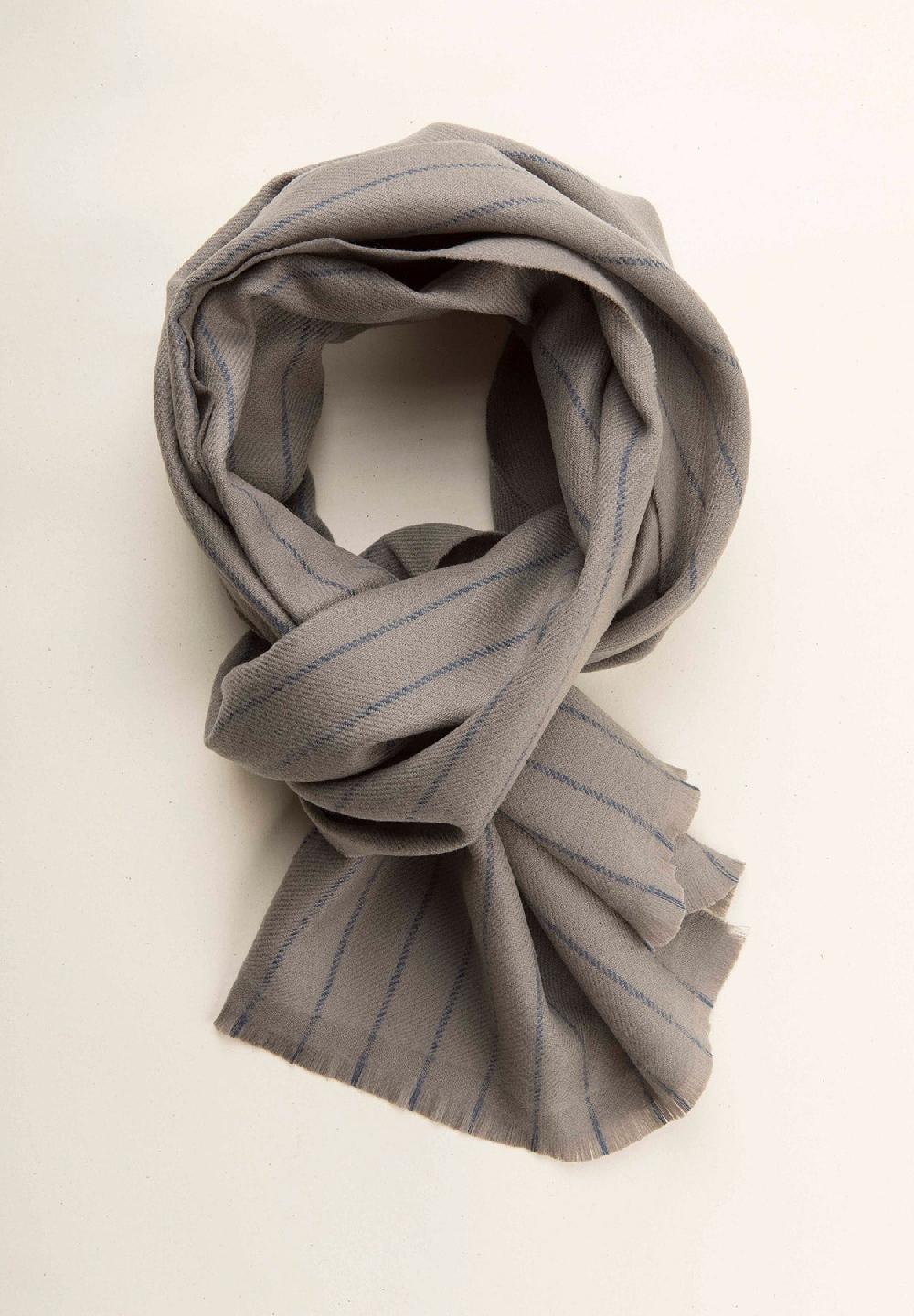 Angelico Sciarpa grigio chiaro gessato lana vergine