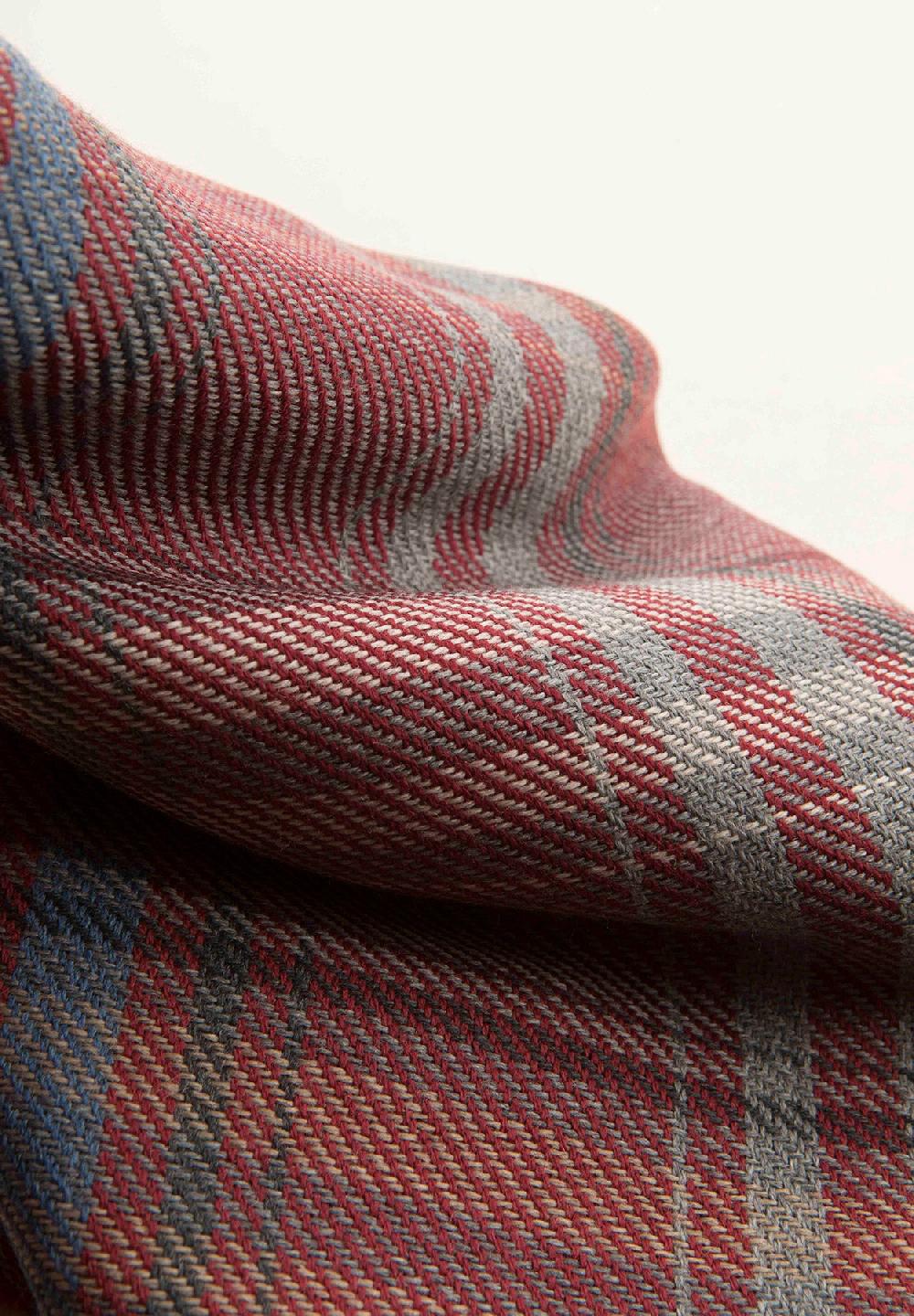 Angelico Sciarpa Rossa Fantasia Quadri Lana Vergine