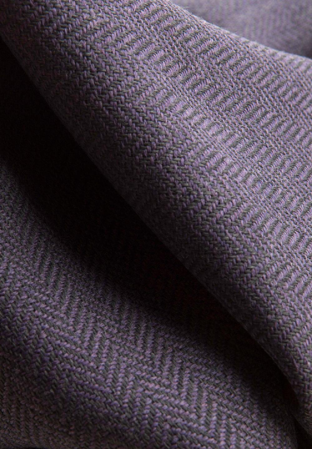 Angelico Sciarpa Viola Tessuto Spigato Lana Vergine