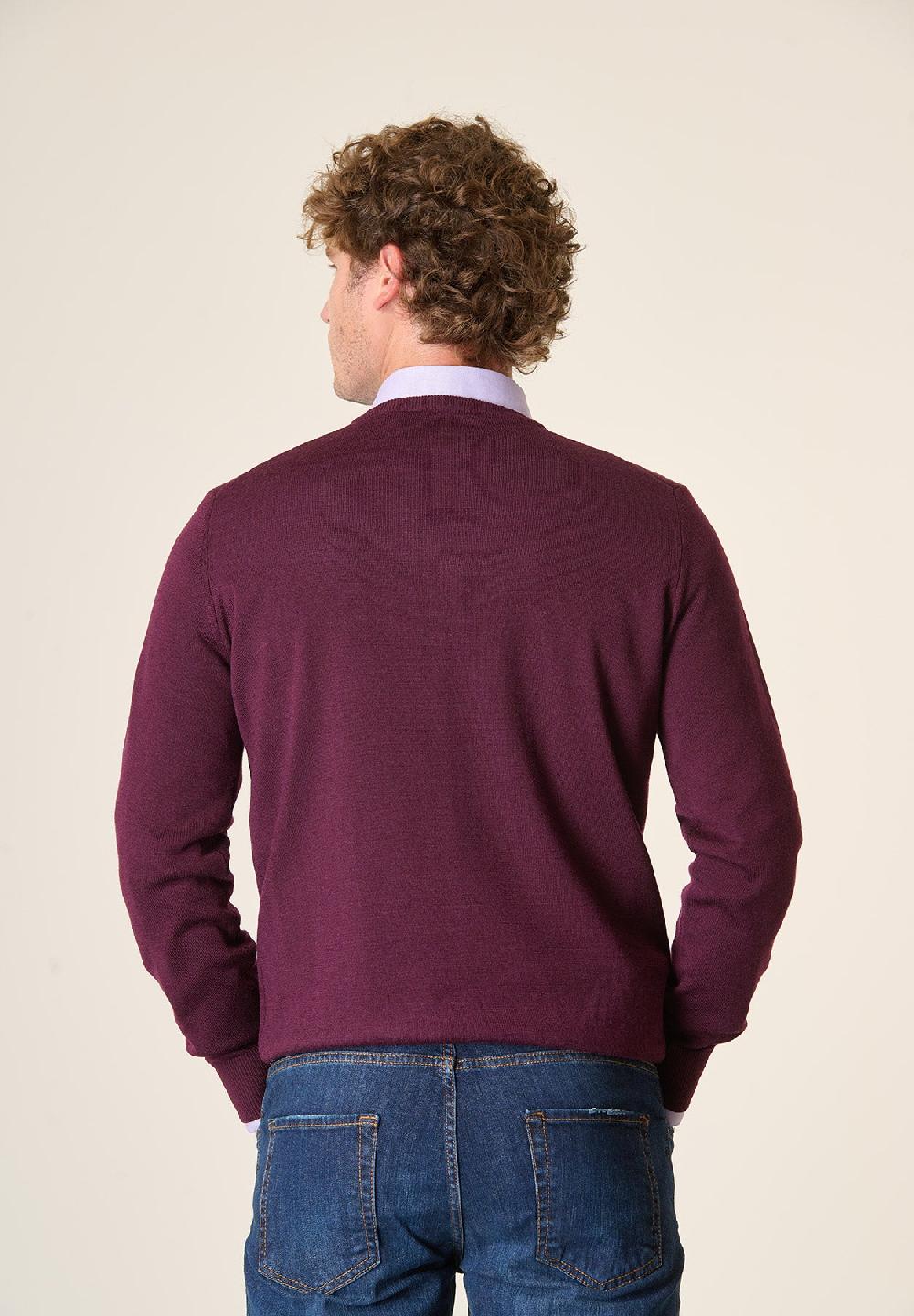 Angelico Scollo V Viola Melanzana Lana Merinos Extrafine