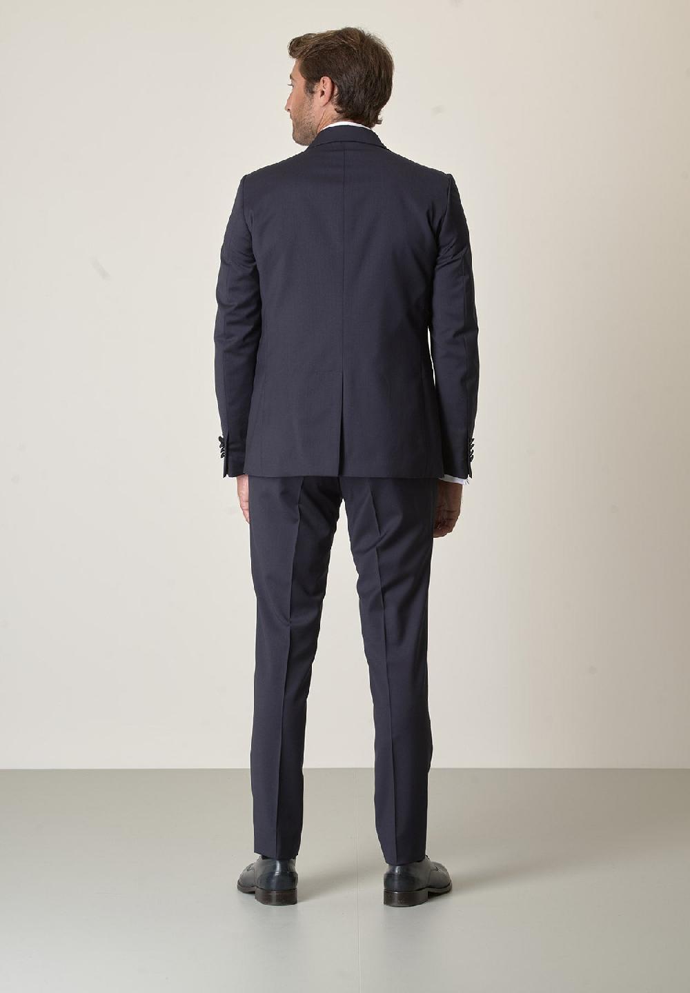 Angelico Smoking Blu Lana Vergine Super 100s Custom Fit