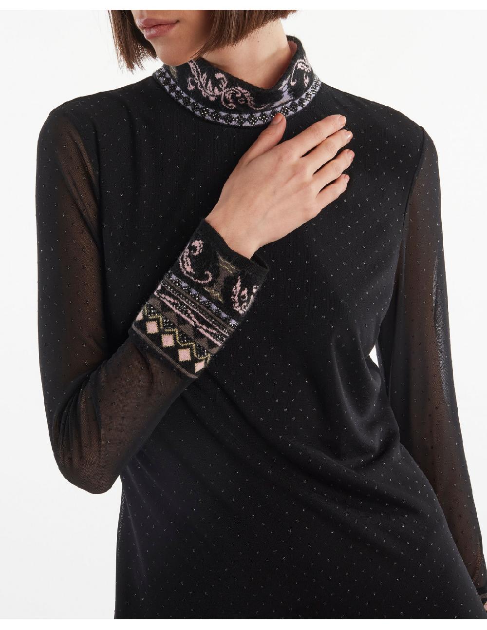 Angelo Marani ABITO GLITTER C/FINITURE IN MAGLIA+APPL