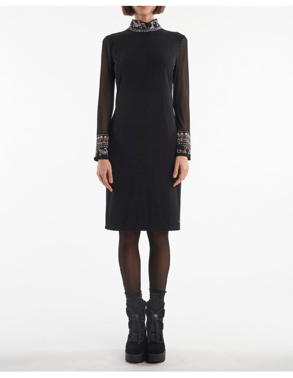 Angelo marani ABITO GLITTER C/FINITURE IN MAGLIA+APPL