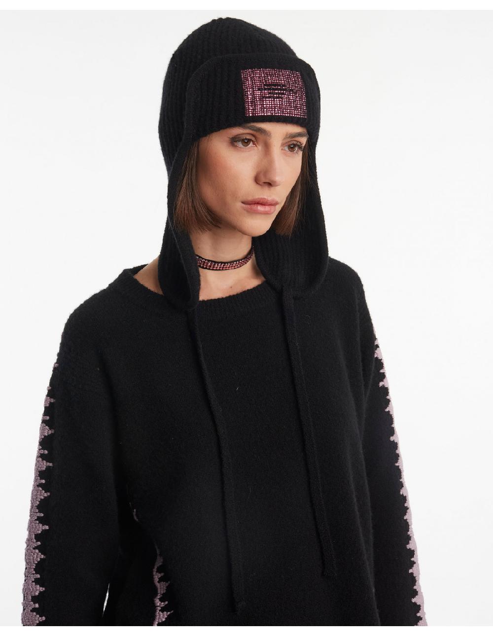 Angelo Marani BERRETTO AVIATORE + LOGO STRASS