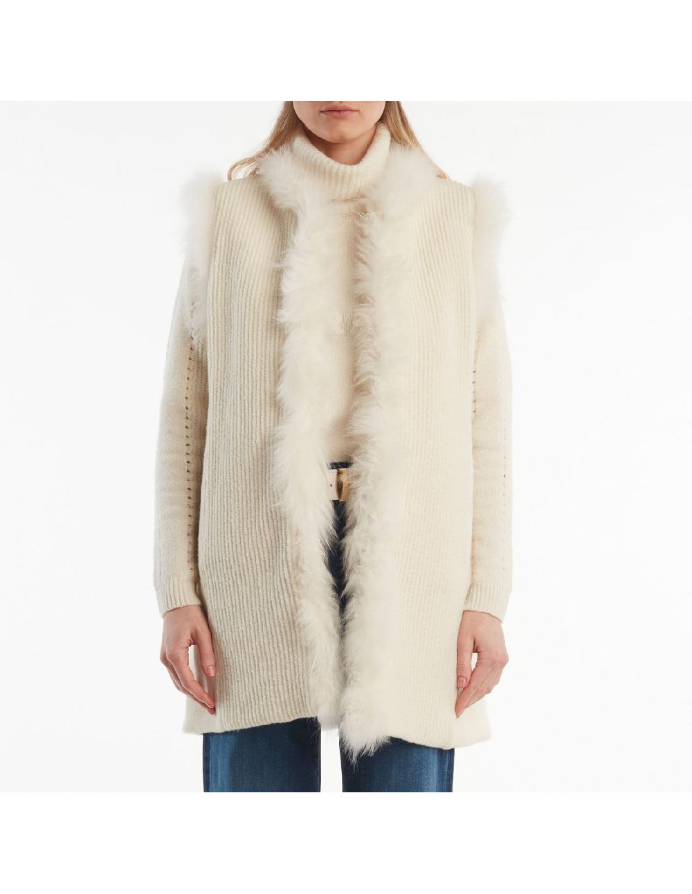 Angelo marani GILET C/BORDI IN PELLICCIA