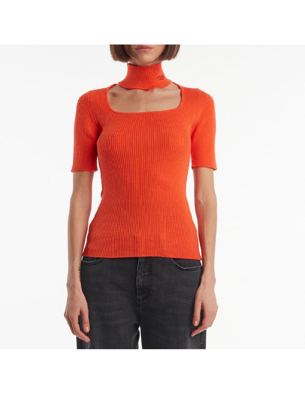 Angelo Marani LUPETTO M/CORTA CON COLLO STACCABILE