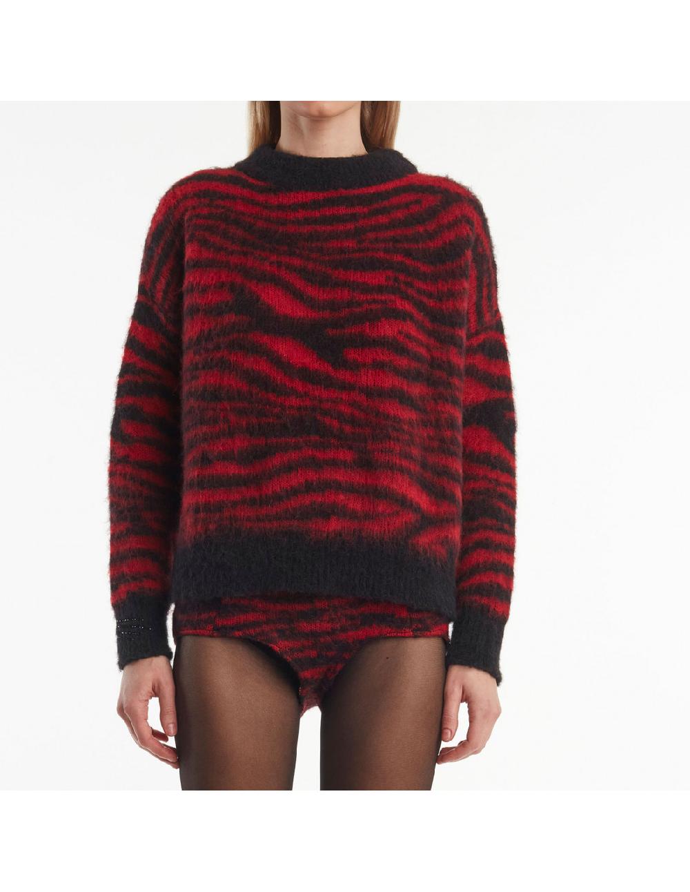 Angelo marani MAGLIA ZEBRA GARZATA IN ALPACA