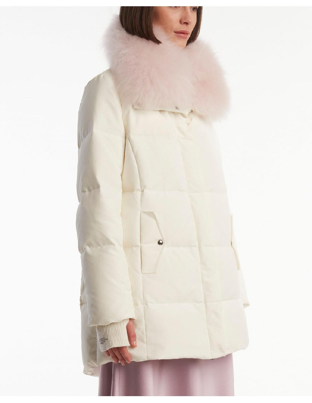 Angelo Marani PIUMINO C/RICAMO E COLLO IN PELO