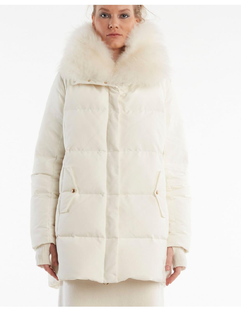 Angelo marani PIUMINO C/RICAMO E COLLO IN PELO