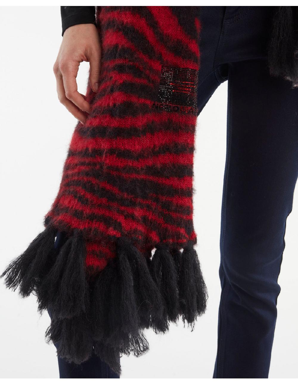 Angelo Marani SCIARPA ZEBRA GARZATA IN ALPACA