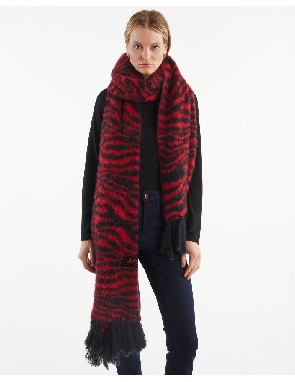 Angelo marani SCIARPA ZEBRA GARZATA IN ALPACA