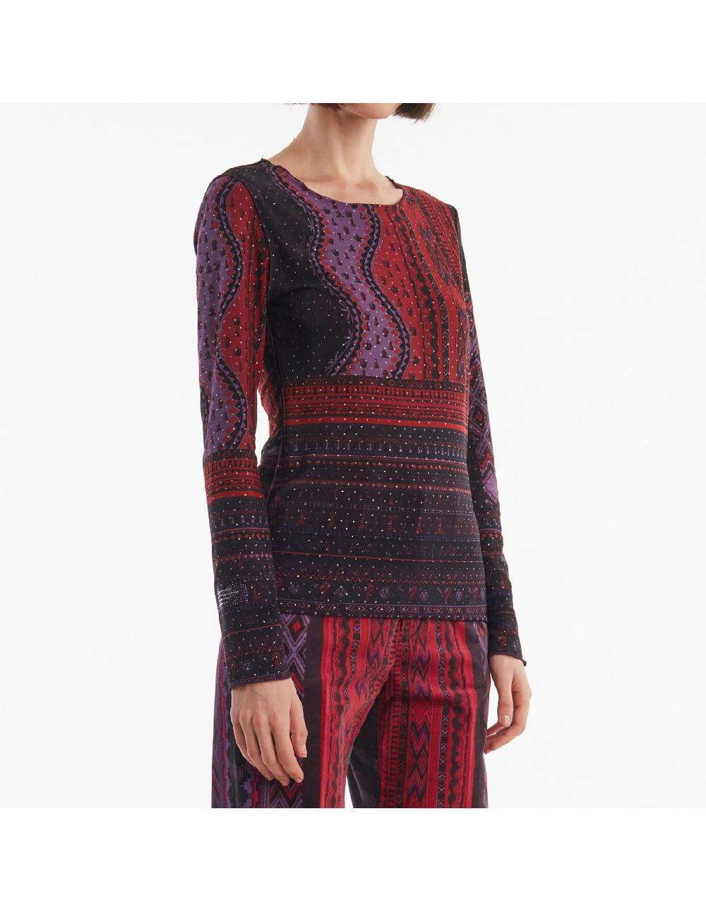 Angelo Marani T-SHIRT ST SCACCHI IN TULLE