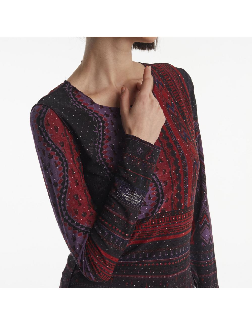 Angelo Marani T-SHIRT ST SCACCHI IN TULLE