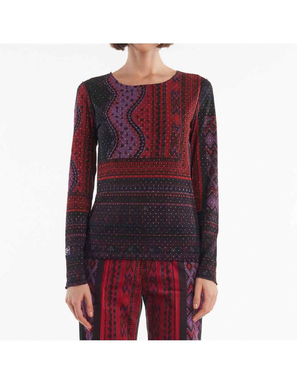 Angelo marani T-SHIRT ST SCACCHI IN TULLE