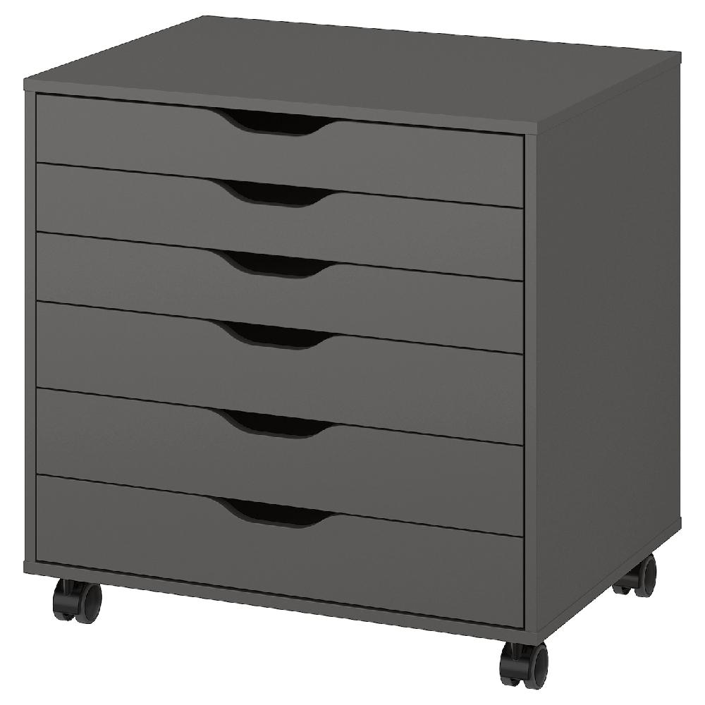 IKEA ALEX Cassettiera con rotelle grigio scuro 67x66 cm