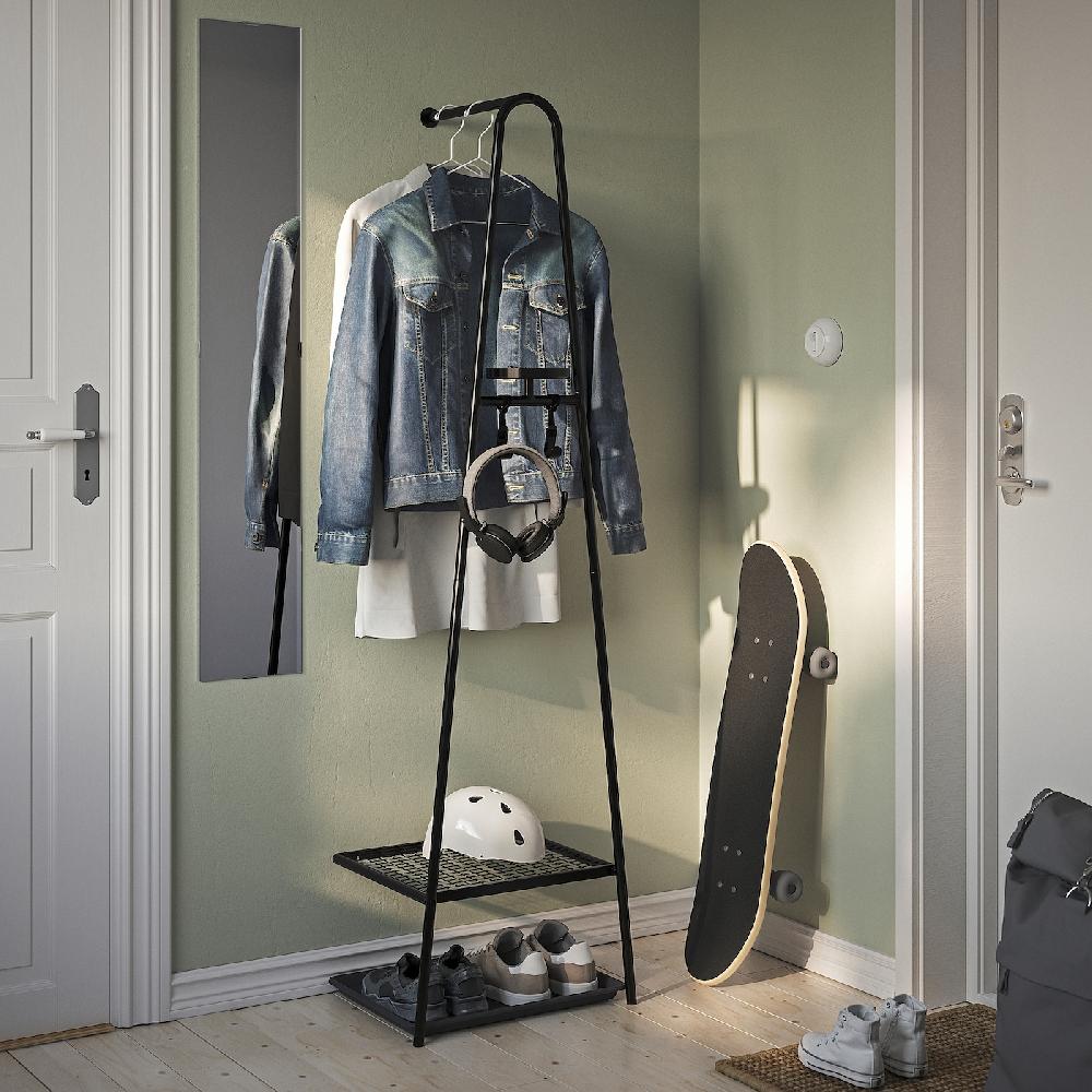 IKEA ÄLGANÄS Attaccapanni/rastrelliera Scarpe Nero 46x39x166 Cm