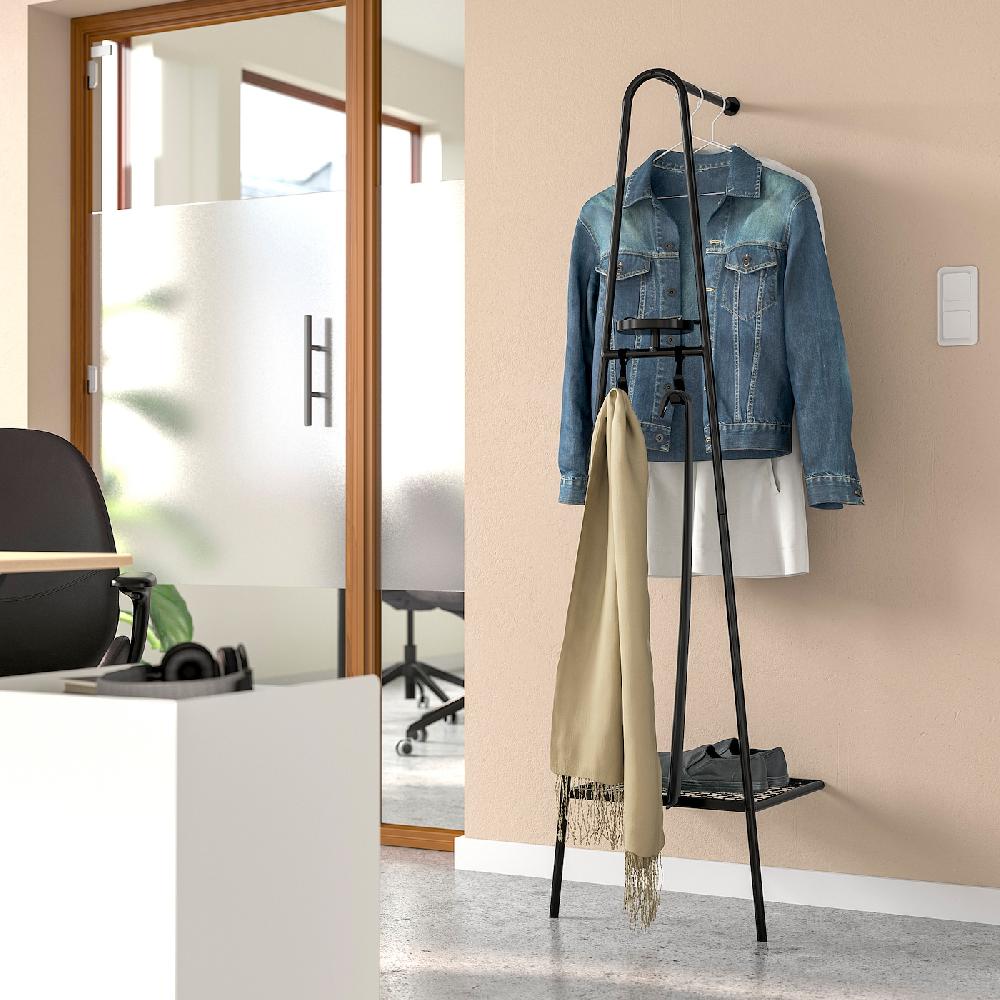 IKEA ÄLGANÄS Attaccapanni/rastrelliera Scarpe Nero 46x39x166 Cm