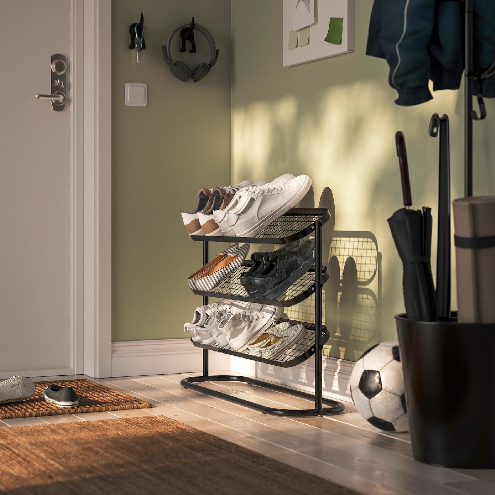 IKEA ÄLGANÄS Rastrelliera Per Scarpe Nero 76x24x59 Cm