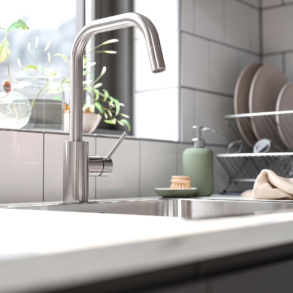 IKEA ÄLMAREN Miscelatore Con Doccetta Estraibile Color Acciaio Inox