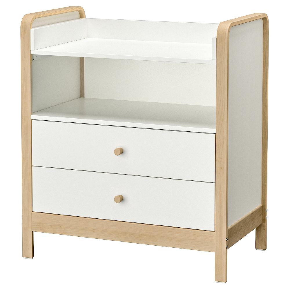 IKEA ÄLSKVÄRD Cassettiera/fasciatoio Betulla/bianco