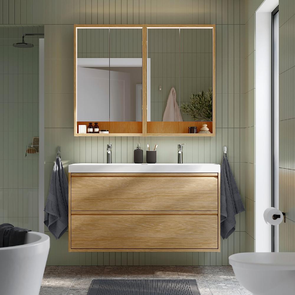 IKEA ÄNGSJÖN / BACKSJÖN Mobile Lav/cassetti/lav/miscelatori Effetto Rovere 120x48x69 Cm