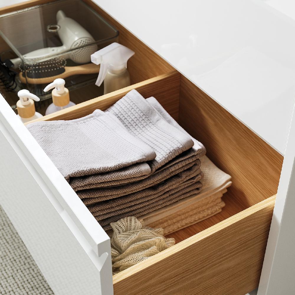 IKEA ÄNGSJÖN / BACKSJÖN Mobile Lav/cassetti/lav/miscelatori Lucido Bianco 100x48x69 Cm