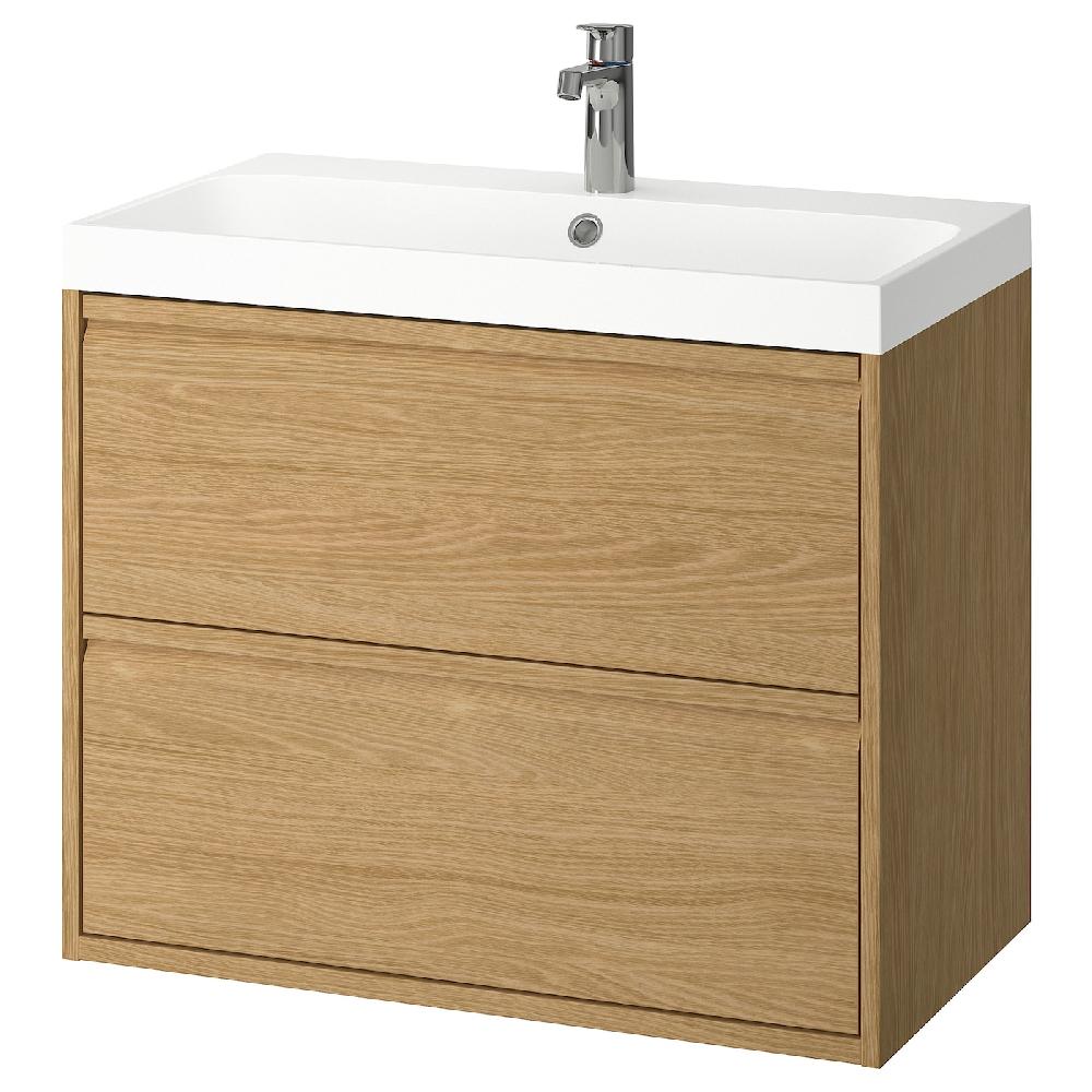 IKEA ÄNGSJÖN / BACKSJÖN Mobile lavabo/cassetti/lavabo/misc effetto rovere 80x48x69 cm