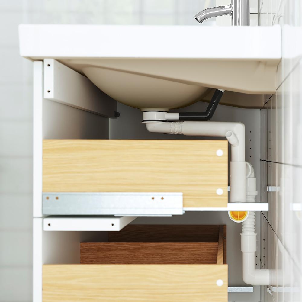 IKEA ÄNGSJÖN / BACKSJÖN Mobile Lavabo/cassetto/lavabo/misc Marrone Effetto Rovere 80x48x39 Cm