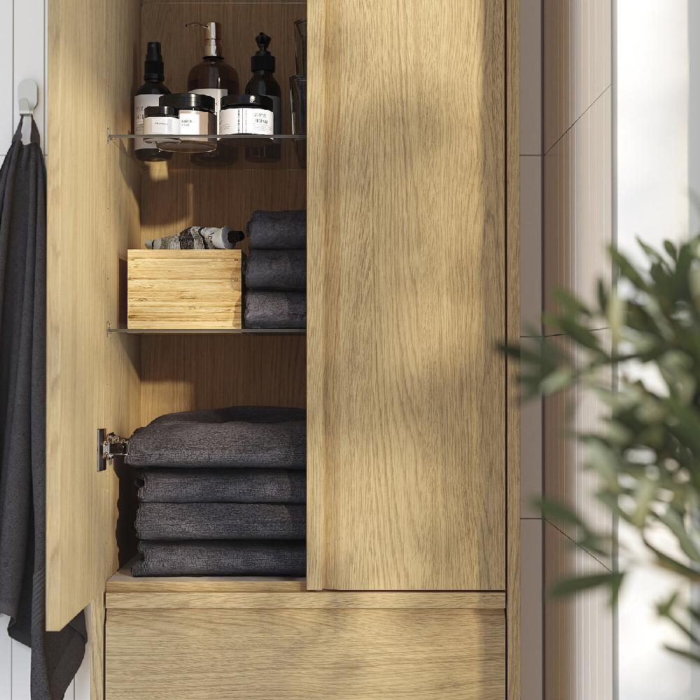 IKEA ÄNGSJÖN Mobile Alto Con Ante/cassetti Effetto Rovere 60x35x195 Cm