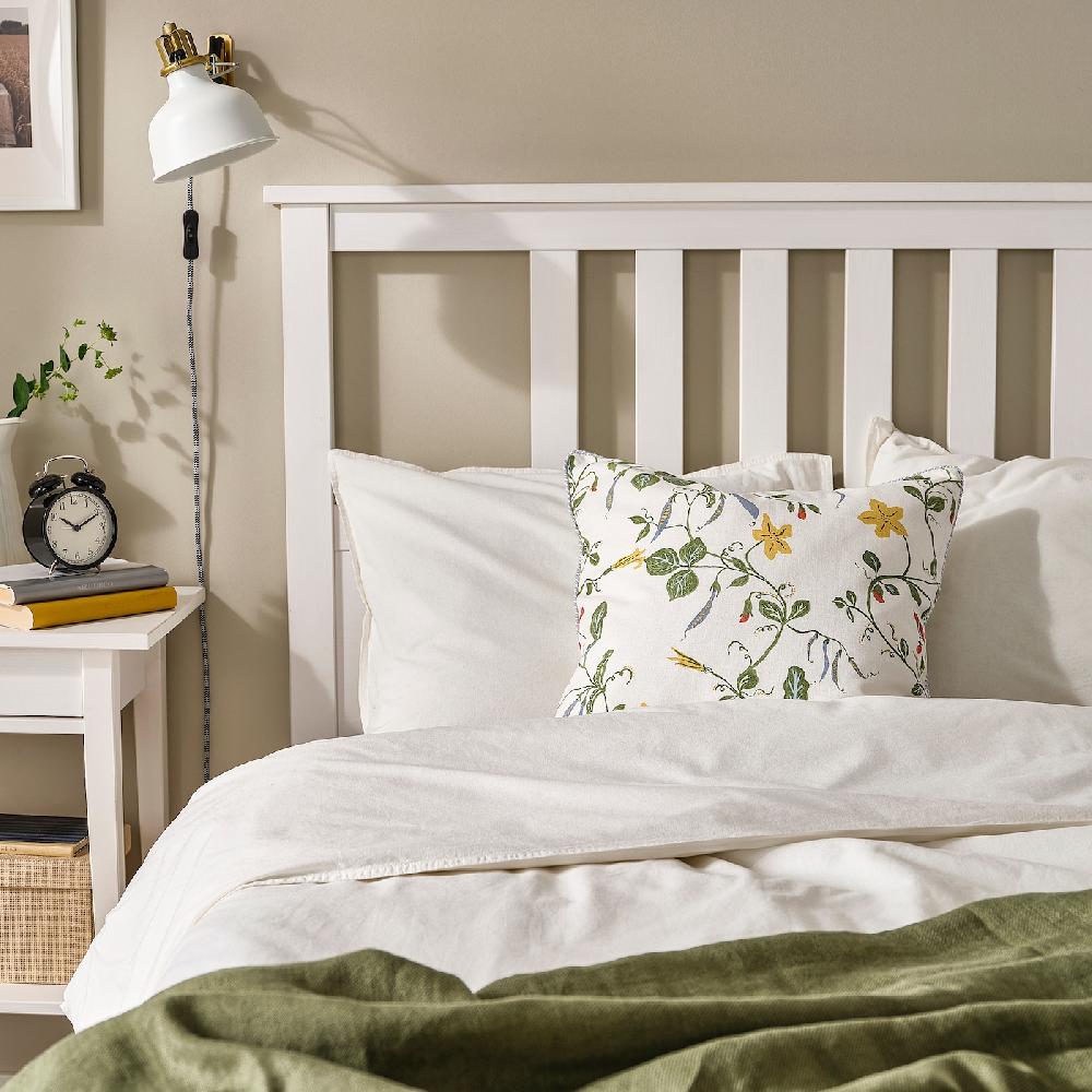 IKEA ÄNGSPALPMAL Fodera Per Cuscino Bianco/motivo Floreale 50x50 Cm