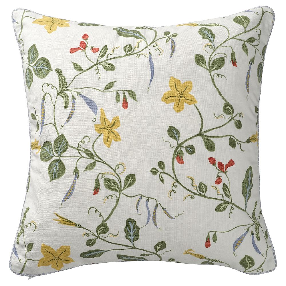 IKEA ÄNGSPALPMAL Fodera per cuscino bianco/motivo floreale 50x50 cm