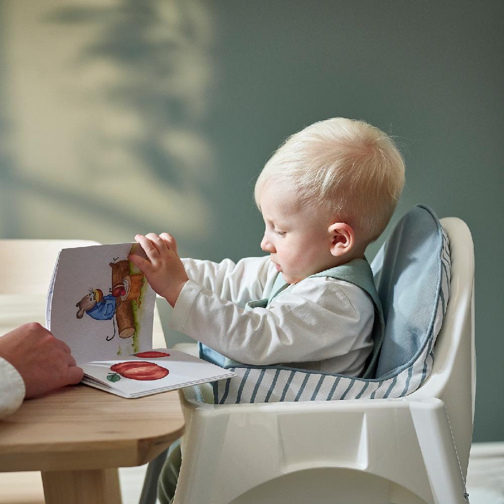IKEA ANTILOP Cuscino Di Sostegno E Fodera Blu/bianco A Righe