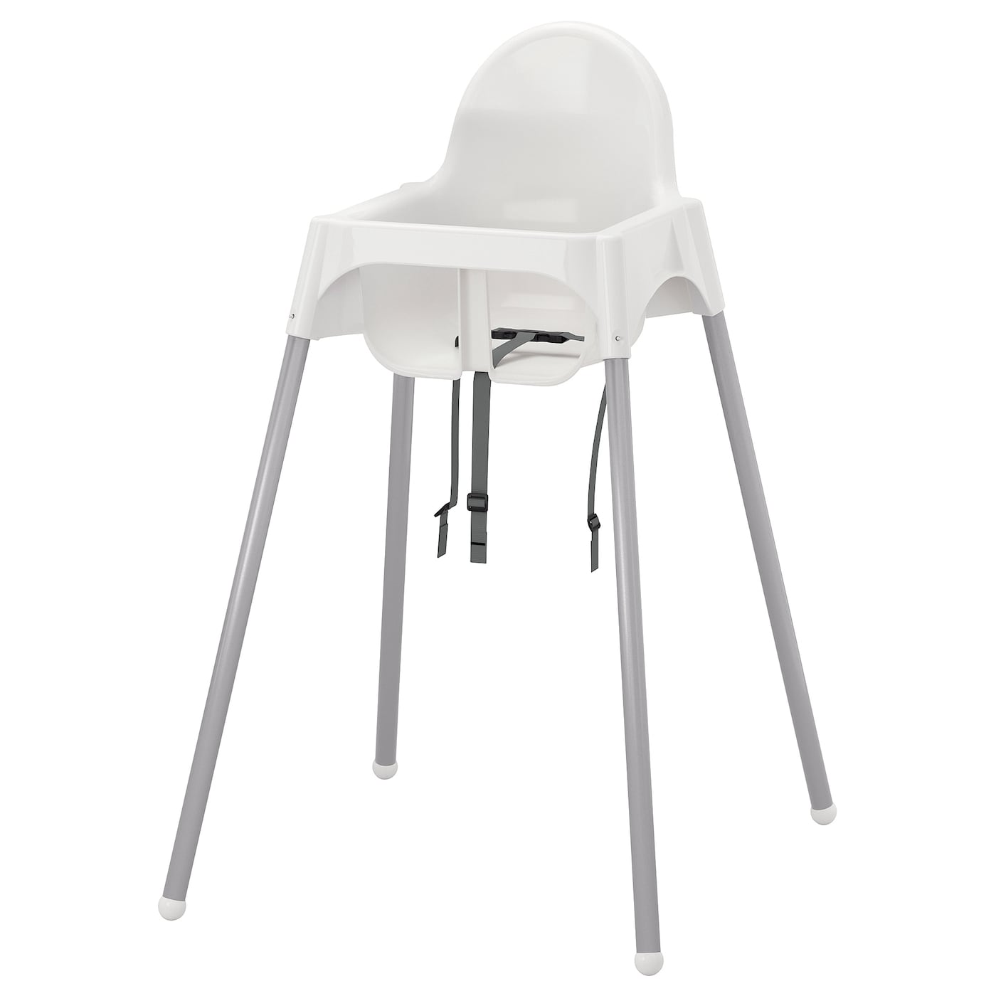 IKEA ANTILOP Seggiolone con cintura di sicurezza bianco/color argento
